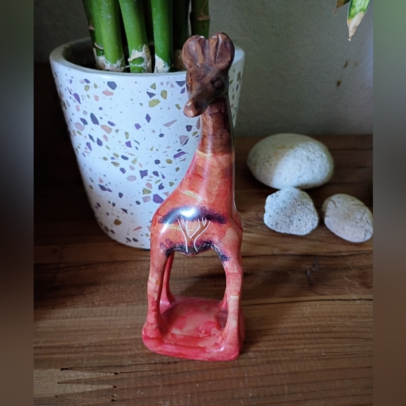 Hand Crafted Other - Hand Crafted Bone Carved Giraffe Figurine in Earthy Tones